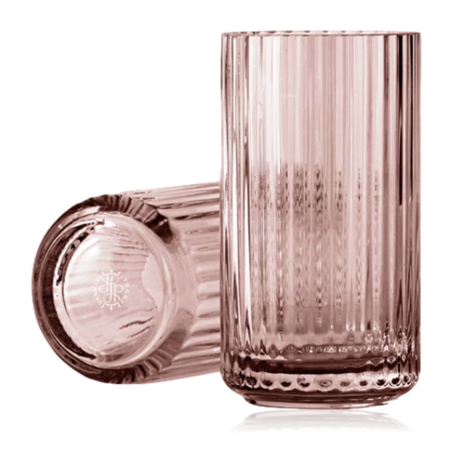 Lyngby Porcelaen Mouth Blown Glass Vase Dark Pink 25cm