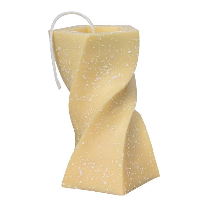 Honey Flamingo Asymmetric Twist Candle in Speckled Butter