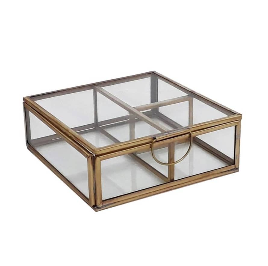 Rocaflor  Storage Box Glass - 3 Compartments Square