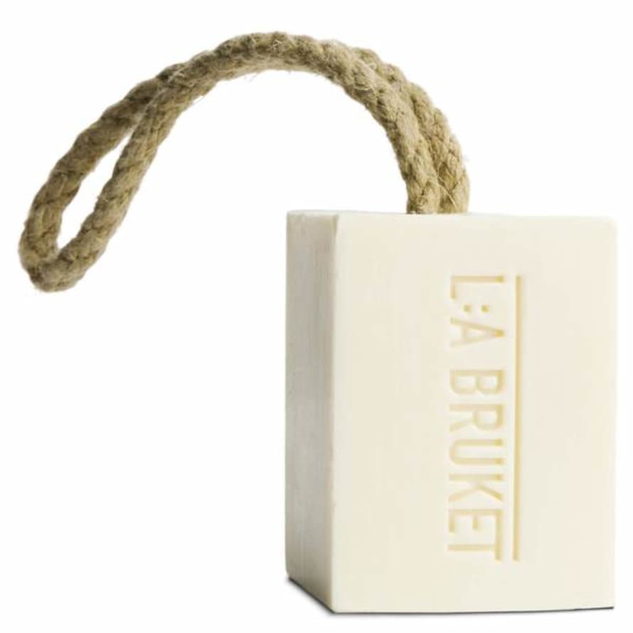 L: a Bruket Soap On A Rope Sage Rosemary Lavender