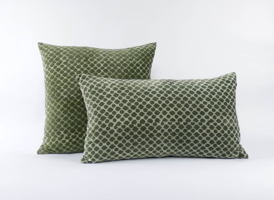 Indigo & Wills Honeycomb Olive Velvet Cushions