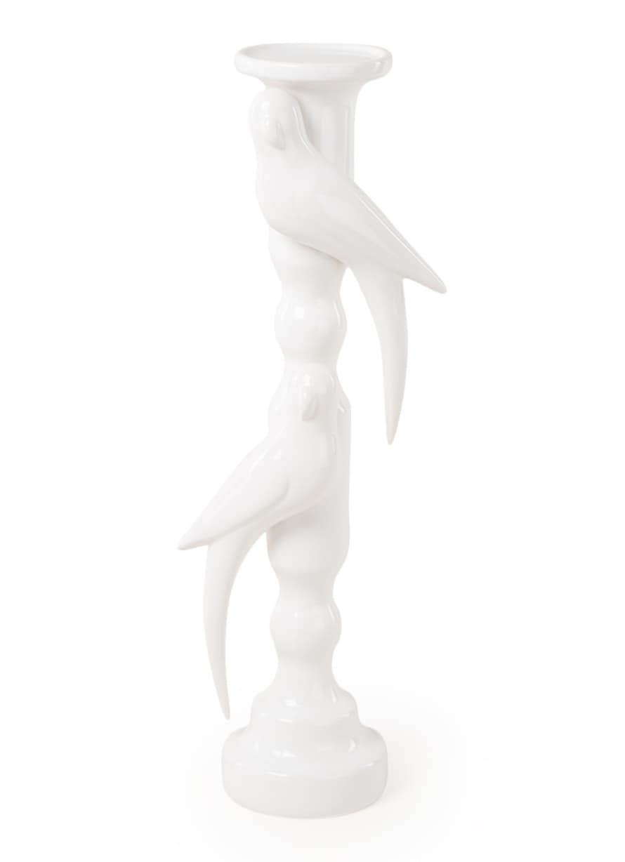 Urban Nature Culture Candle holder Anne's bird, white, H  40 cm