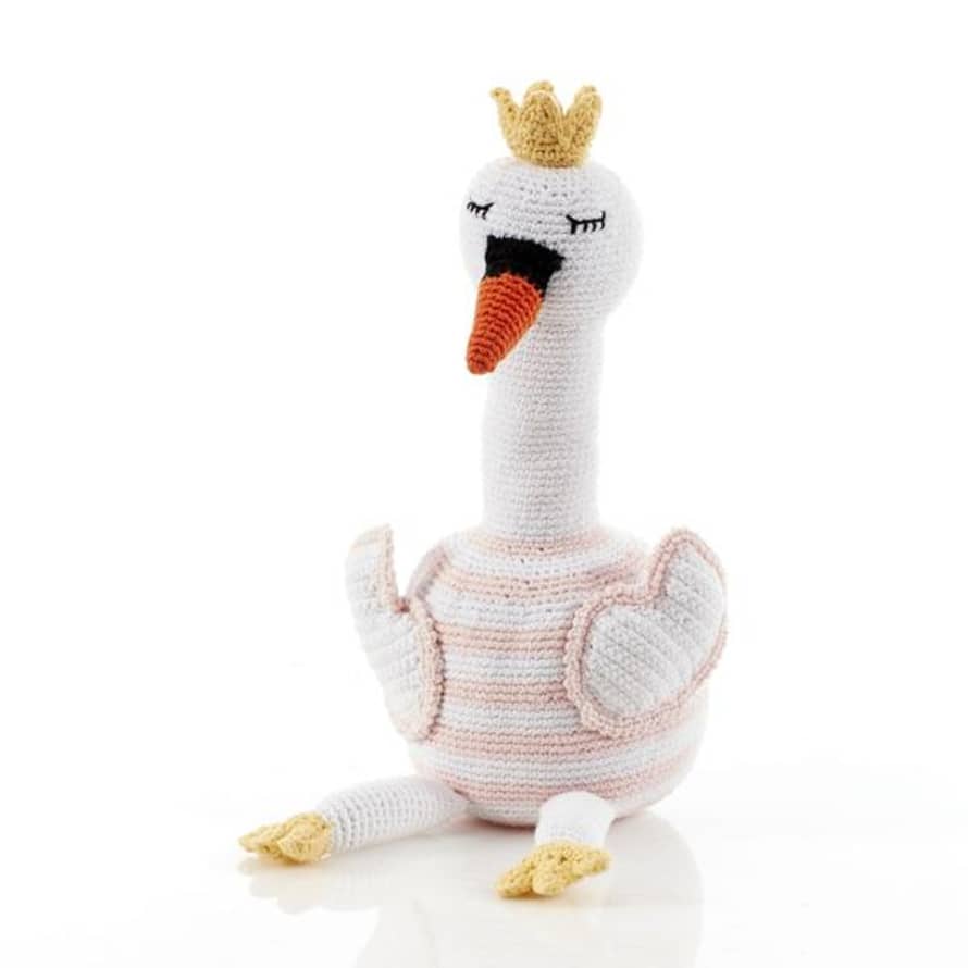 PEBBLE TOYS Crochet Large Swan Soft Toy