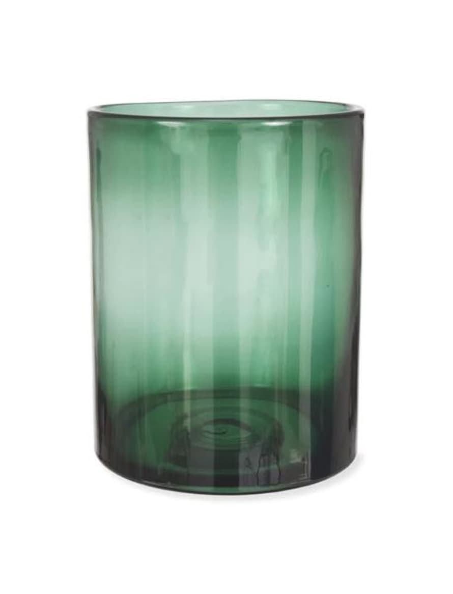 Garden Trading Large Recycled Glass Cylinder Vase Forest Green