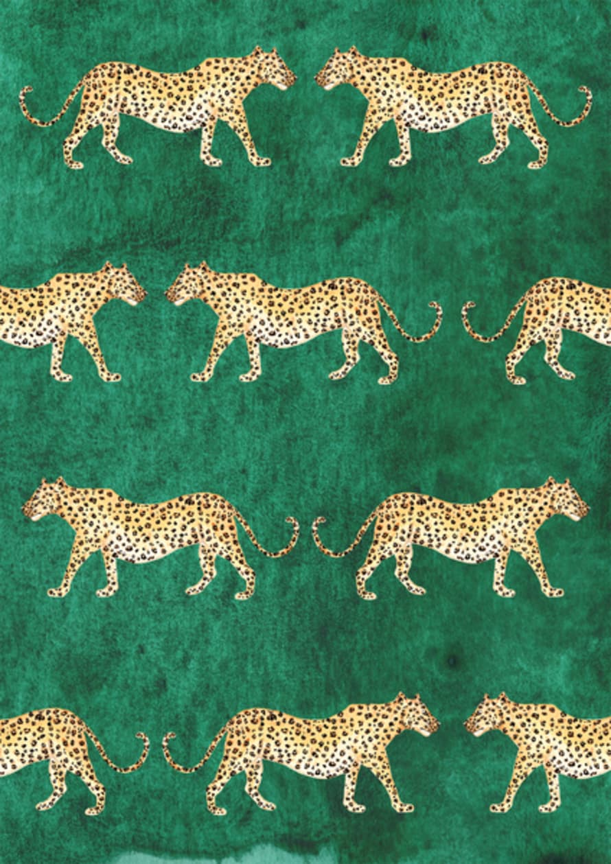 IVY GREEN Leopards On Green