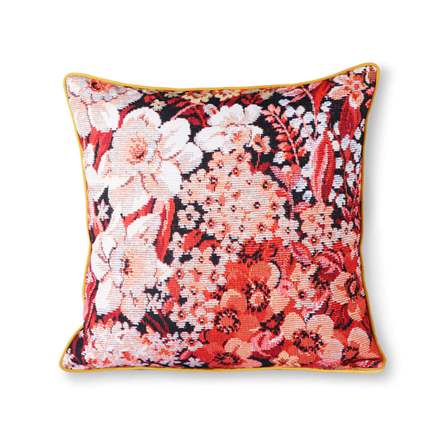 HK Living Printed Floral Cushion Coloured (50x50)