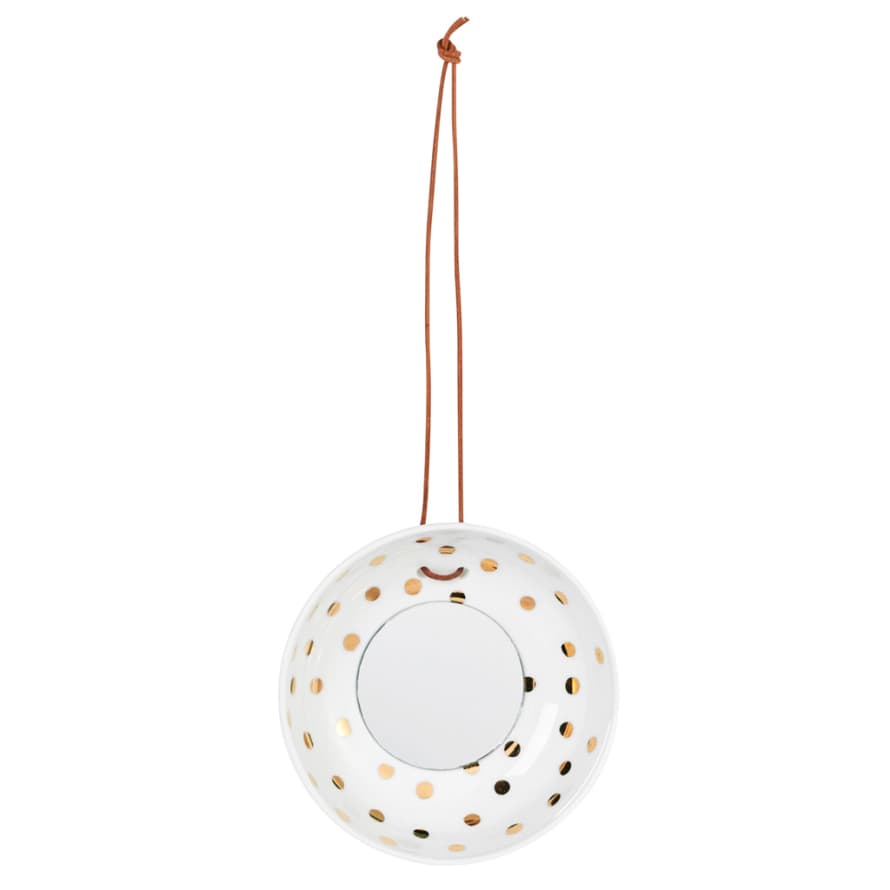 Räder Round Porcelain Mirror with Polka Dots