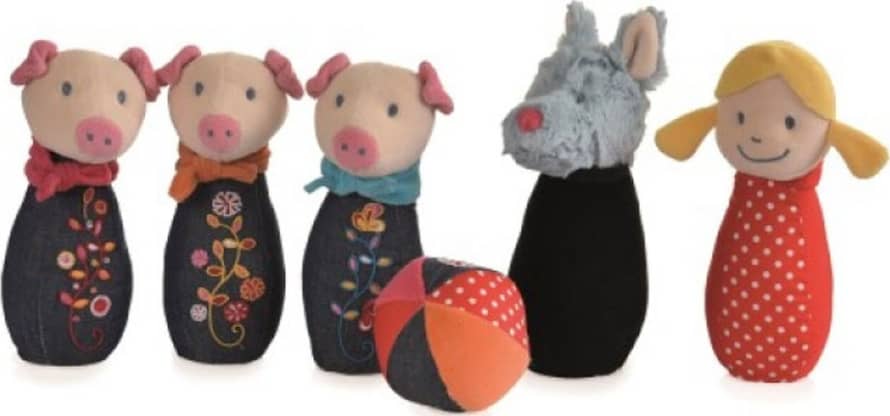 A&W Three Little Piggies and Wolf Kids Bowling Set