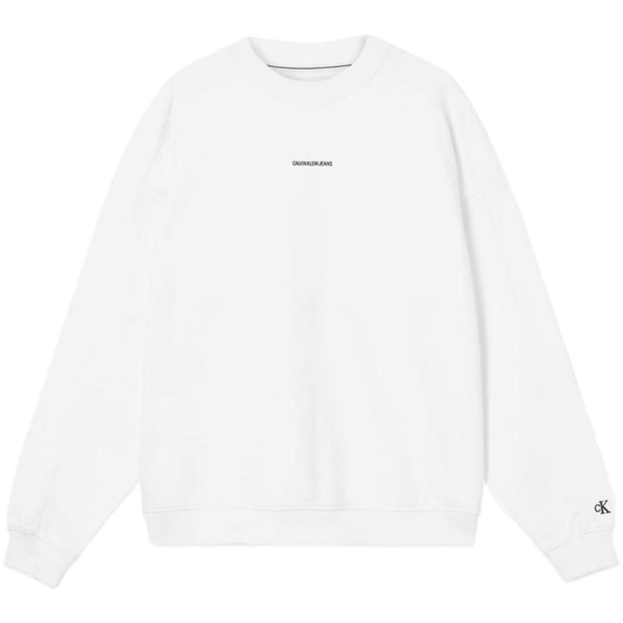 Calvin Klein Micro Branding Crew Sweat White