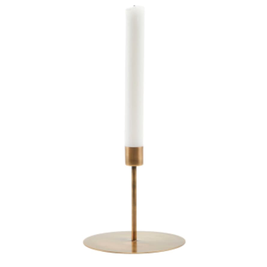 House Doctor Large Round Brass Candle Stand