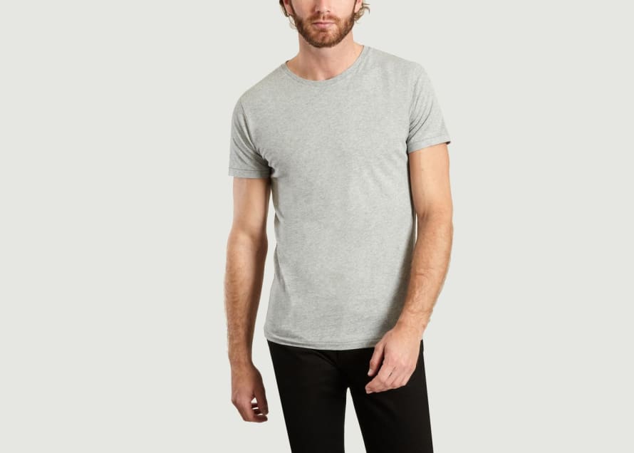 Knowledge Cotton Apparel  Grey Melange GOTS Cotton T Shirt