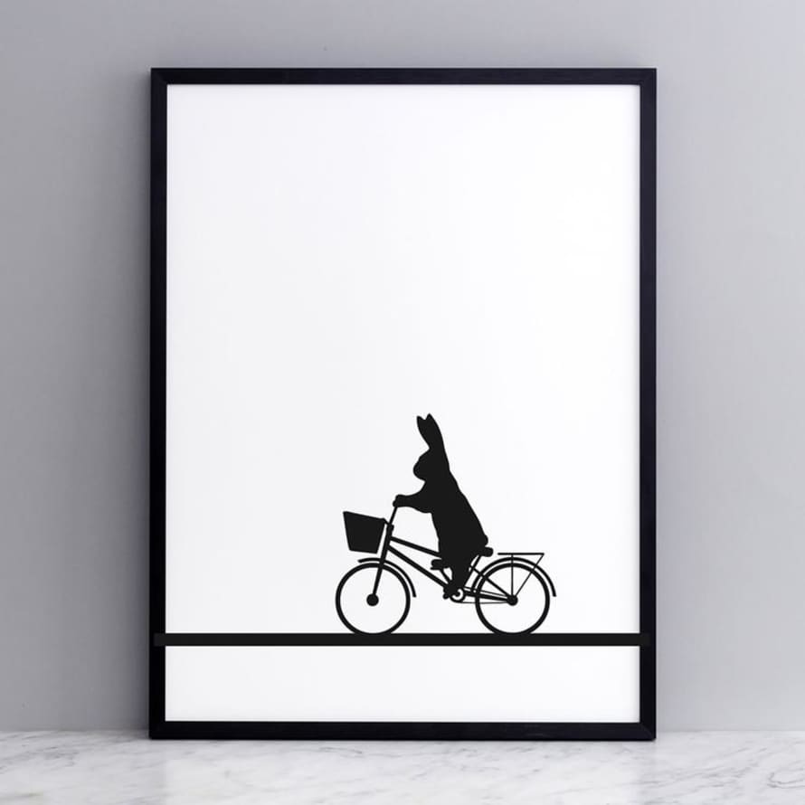 HAM City Bike Rabbit Print with Frame