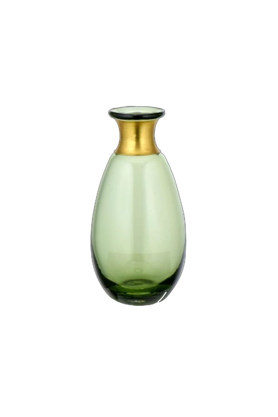 Nkuku Miza Mini Glass Vase In Green