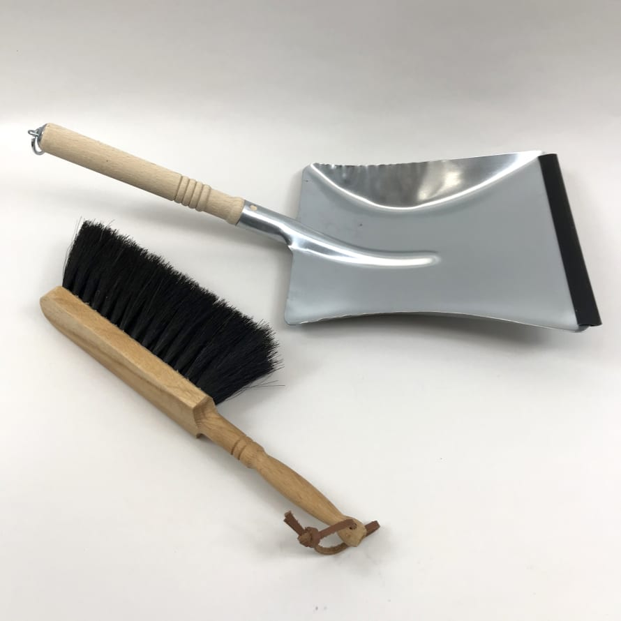 Redecker Dustpan and Horse Hair Hand Brush