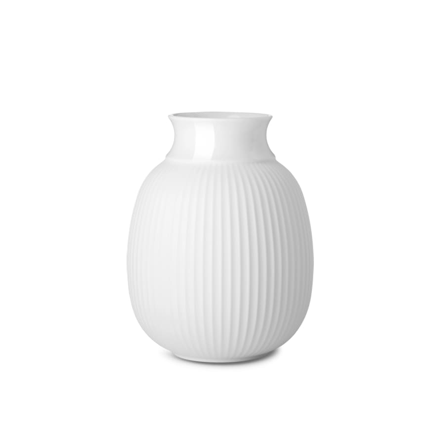 Lyngby Porcelaen Curve Vase - White Porcelain 17.5cm