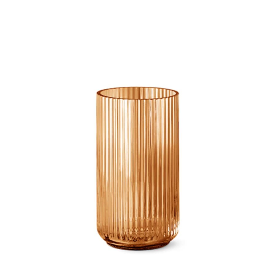 Lyngby Porcelaen Amber Crystal Glass Vase - 25cm