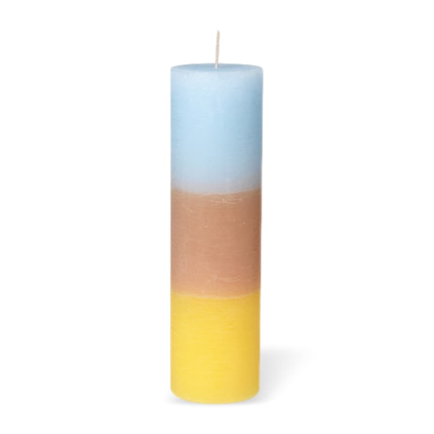 Broste Copenhagen Rainbow Pillar Candle Pineapple Cloud Large