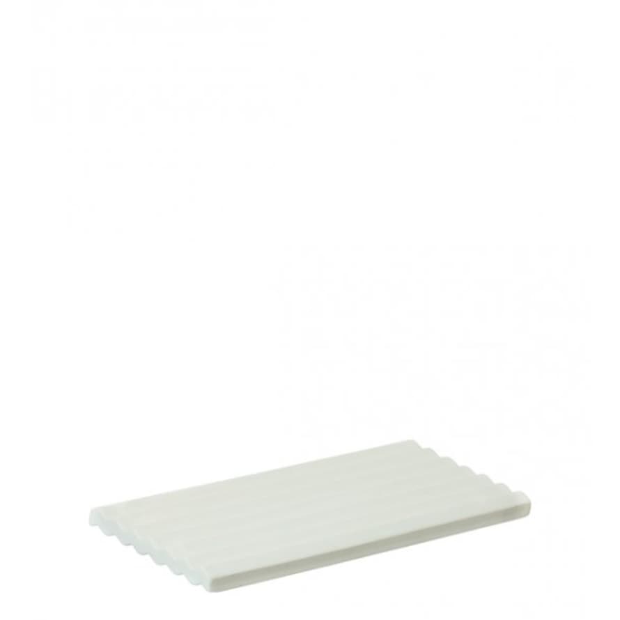 Lubech Living Medium Plain White Matt Sustainable Ceramic Wave Tray