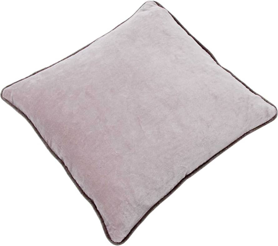 Liv Interior Sand Grey Velvet Cushion - 45cm x 45cm