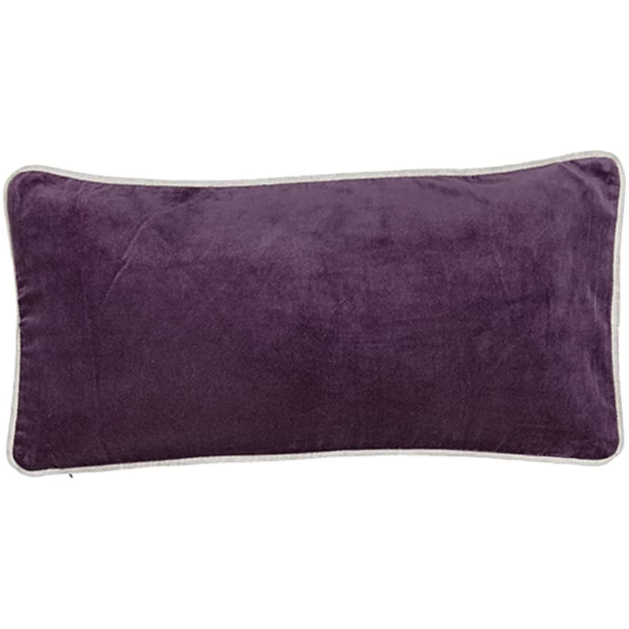 Liv Interior Plum Velvet Cushion - 30cm x 60cm