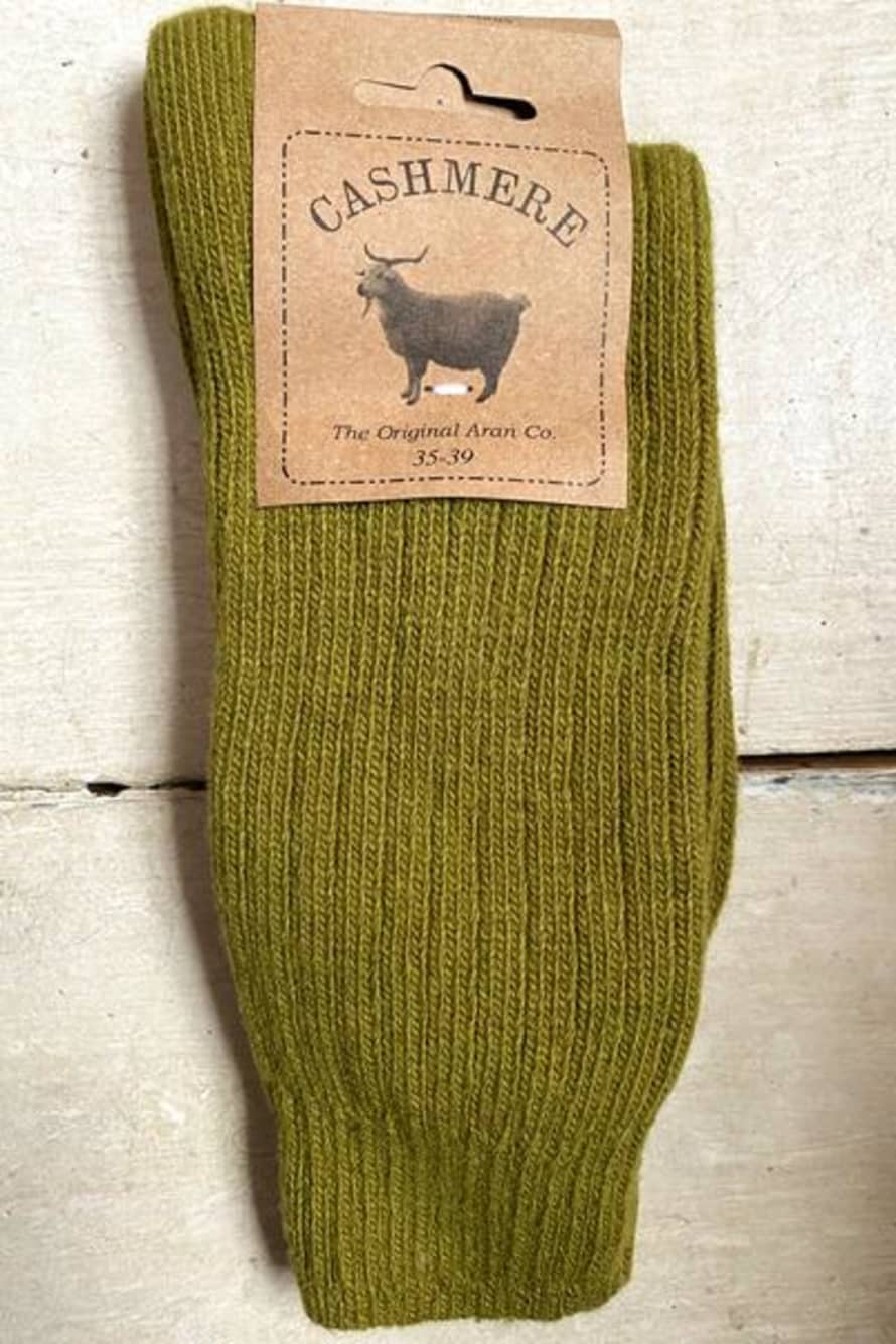 Royalties Aran Cashmere Kiwi Green Socks