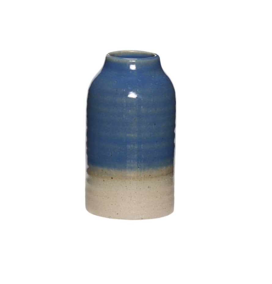 Pompon Bazar Blue/Sand Ceramic Vase