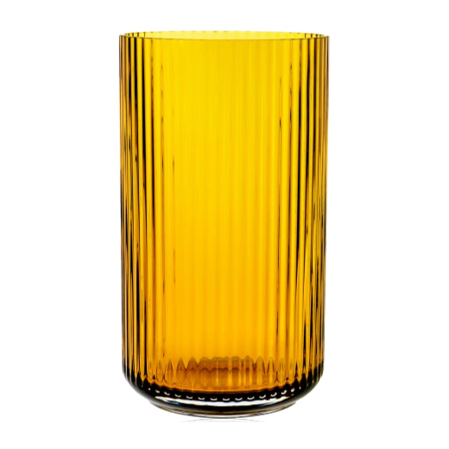 Lyngby Porcelaen  Mouth Blown Glass Vase Amber 25cm