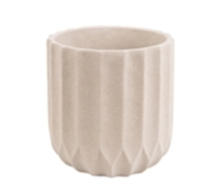 Present Time Small Ivory Cement Plant Pot