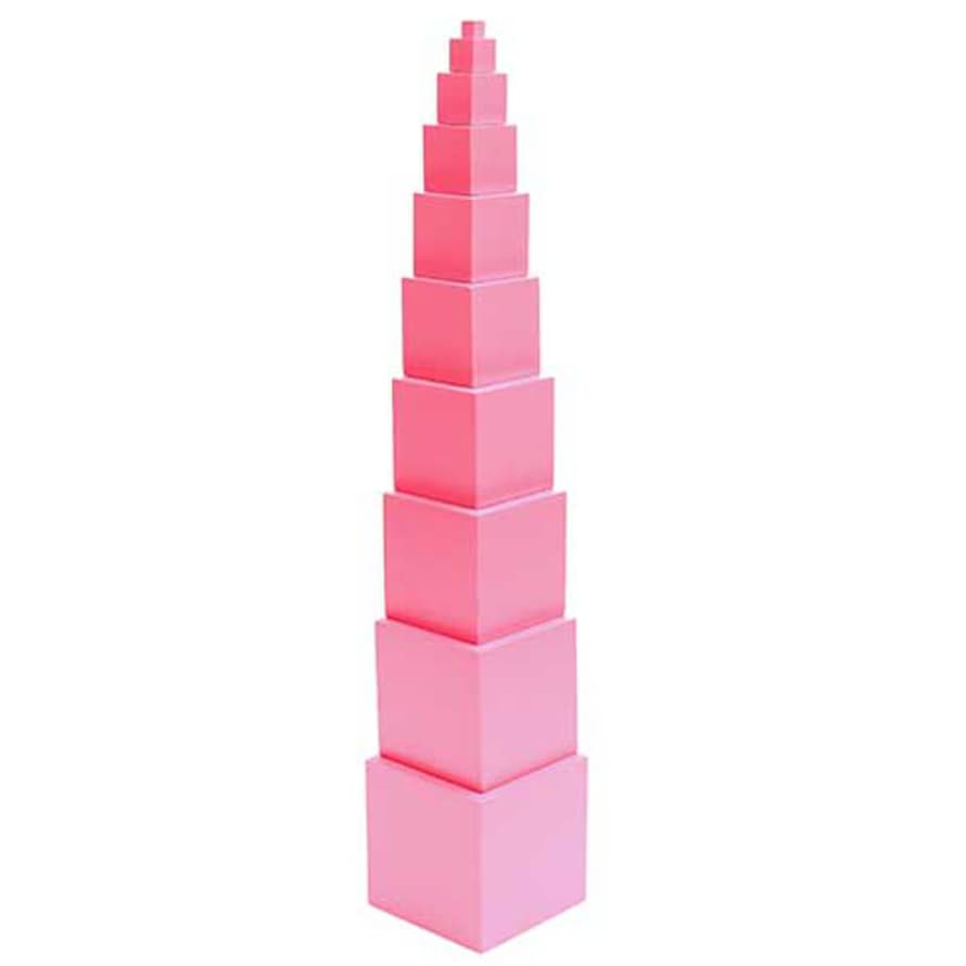 Montessori Pink Beech Wood Tower
