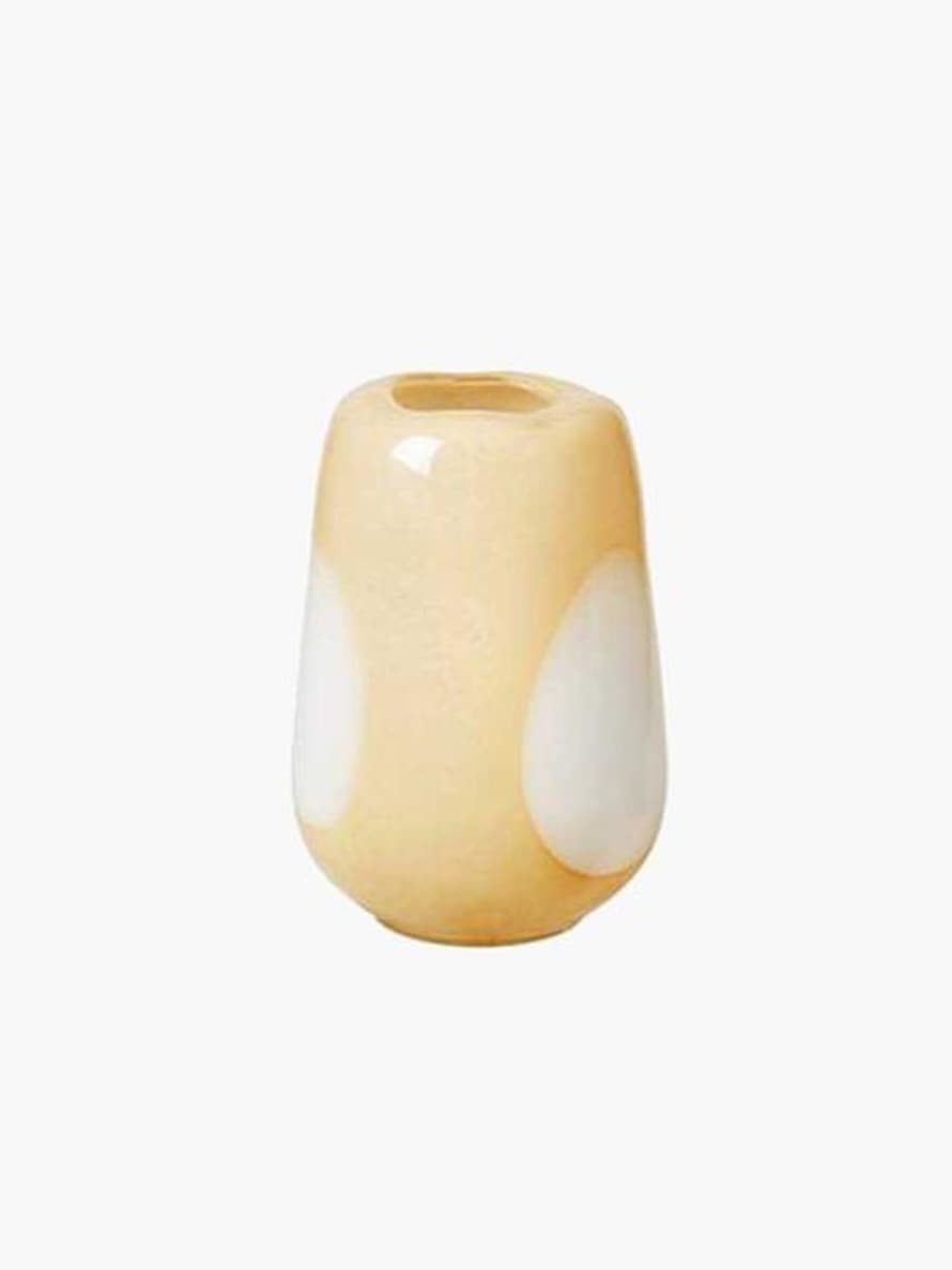 Broste Copenhagen Ada Dot Mouthblown Vase 18 X 26 Golden Fleece Yellow