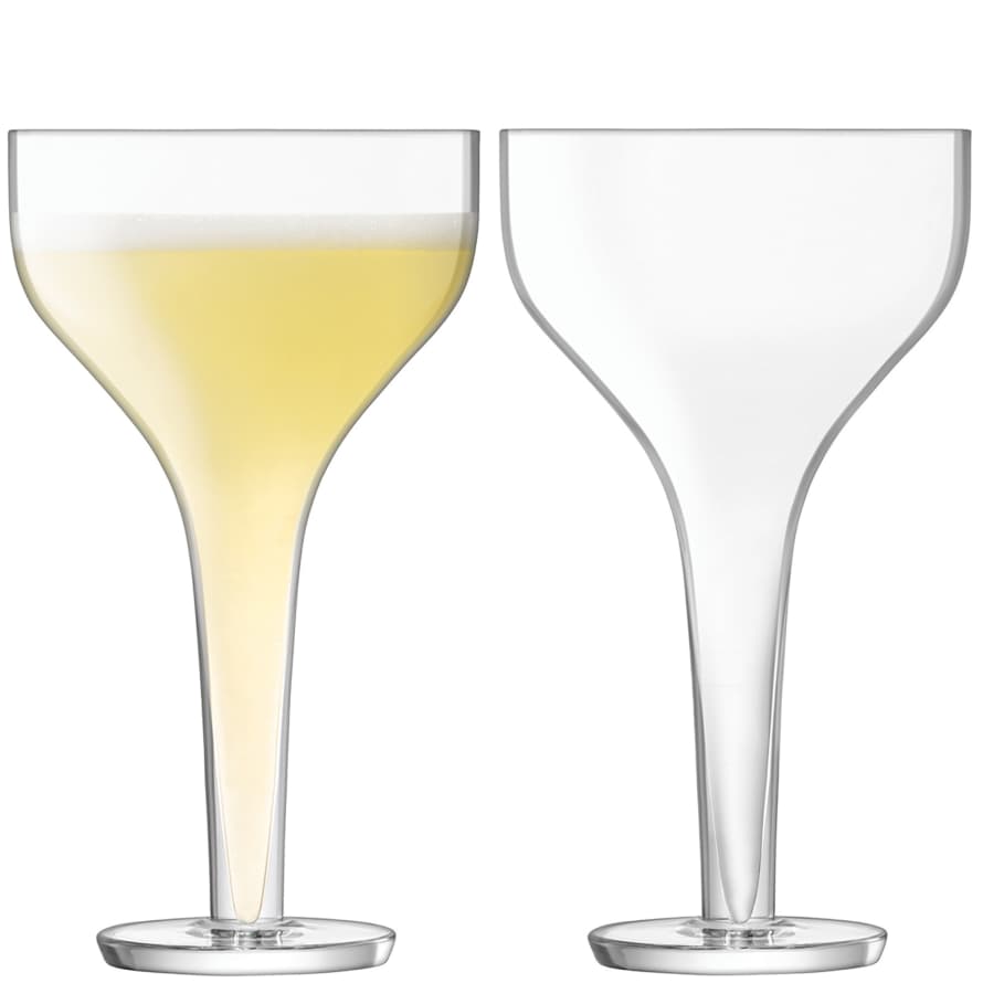 LSA International Set of 2 Epoque Cocktail Saucer Glasses