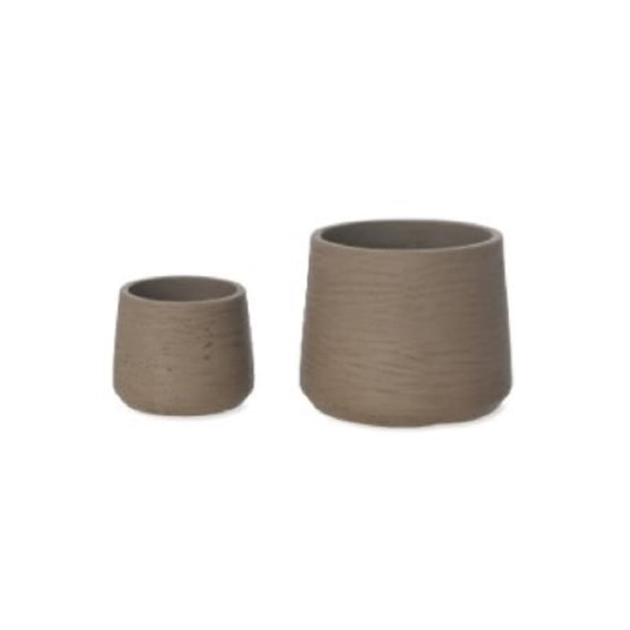 Garden Trading Set Of 2 Stratton Tapered Pots Warm Stone