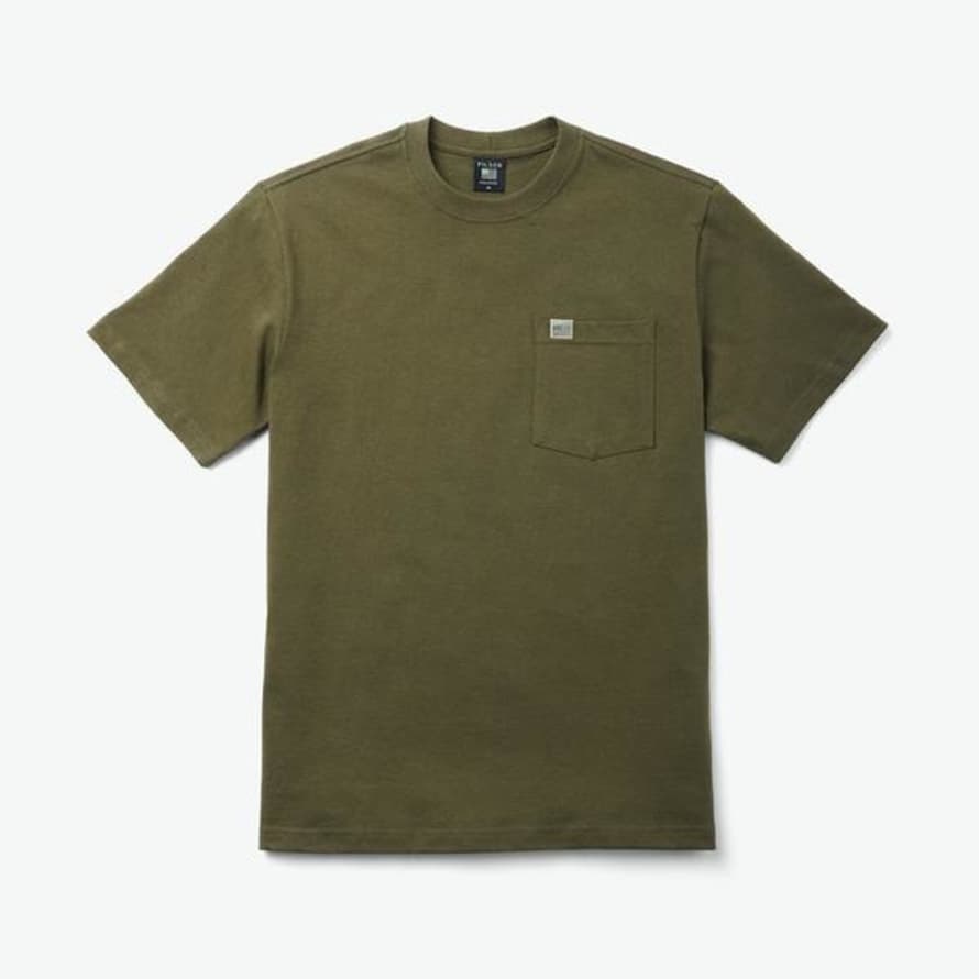 Trouva: Pioneer Solid One Pocket T Shirt Dark Olive