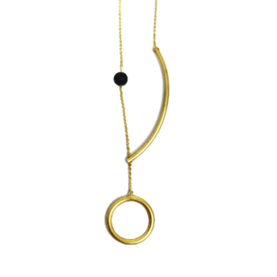 corosch Geometric Inspired Brass Necklace