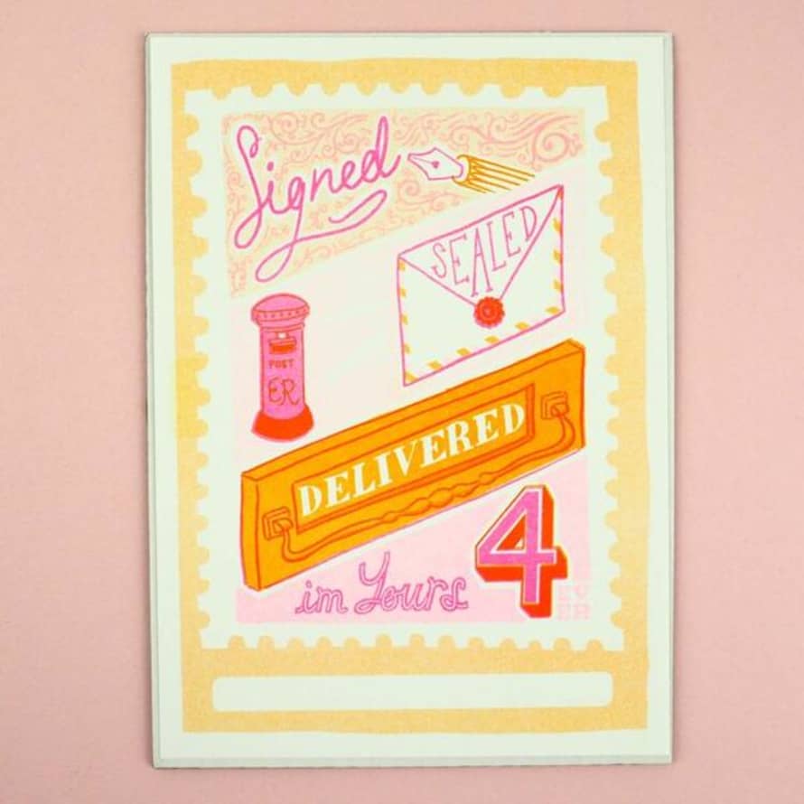 Jacqueline Colley Stamp Risograph Print