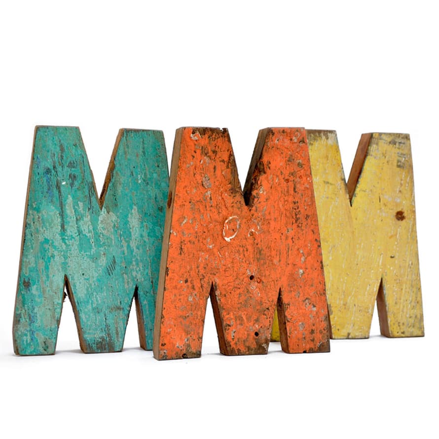 Fantastik Recycled Wooden Letter M