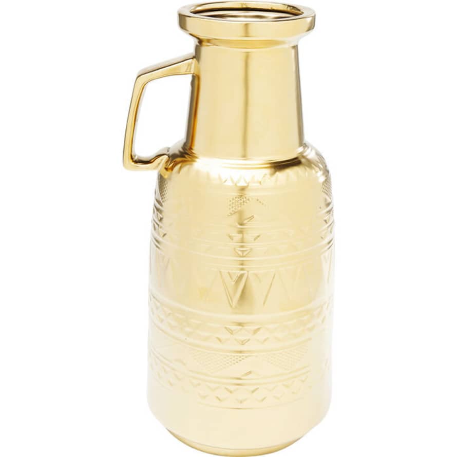 Kare Design 41cm Golden Earthenware Machu Picchu Vase