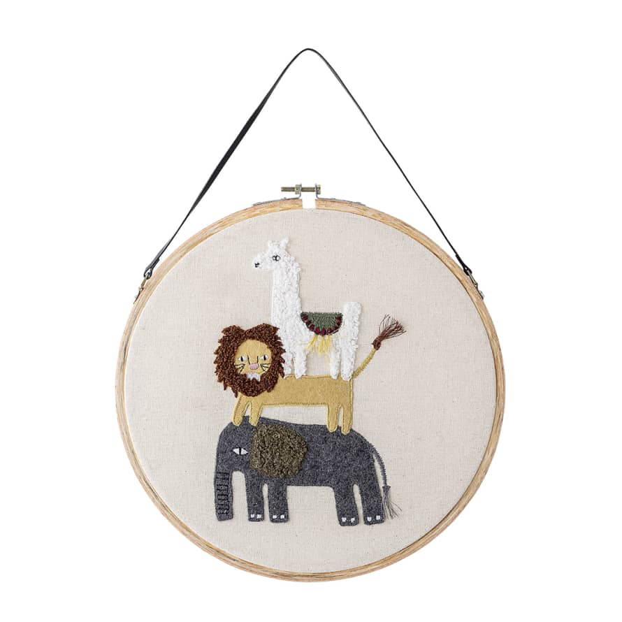 Bloomingville Embroidered Hoop Wall Ornament