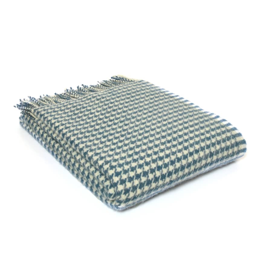 Tweedmill Ink Houndstooth Pure New Wool Throw 140cm x 183cm