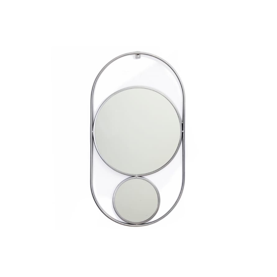 &Quirky Abstract Silver Round Mirror
