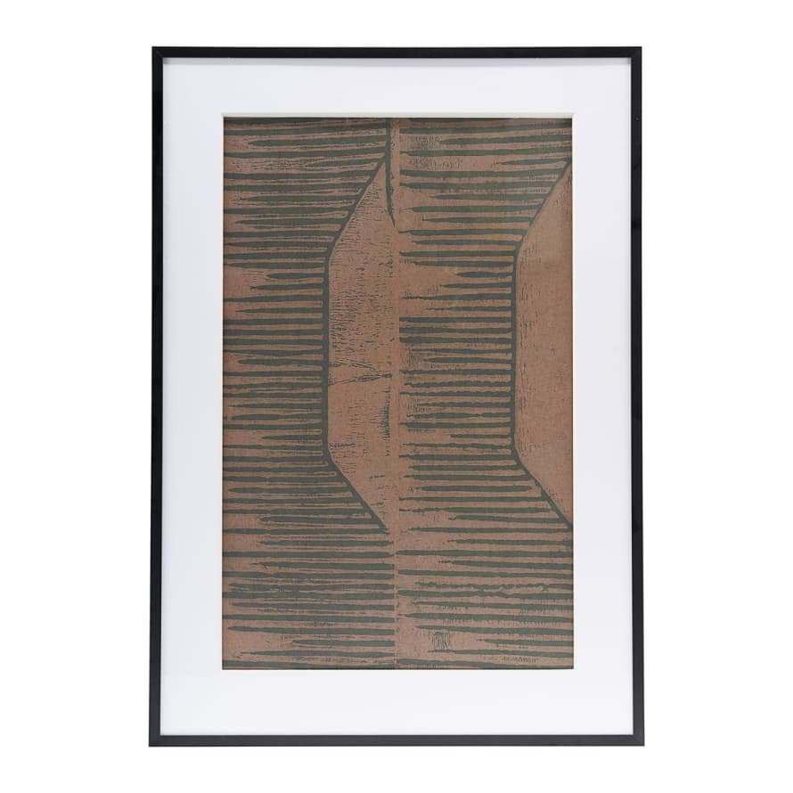 House Doctor Illustration W Frame Fields Red/Brown I