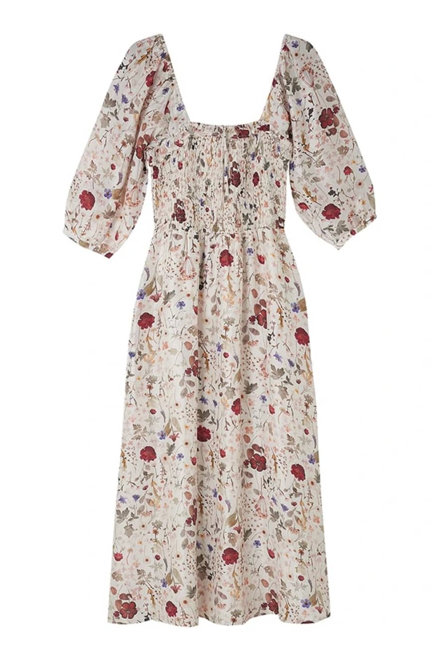 Lily & Lionel Matilda Dress Pressed Floral In Ivory