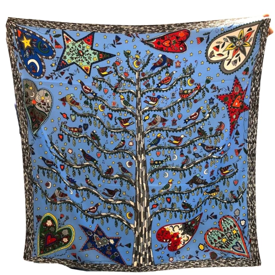 Made by moi Selection Blue Tree of Life Scarf