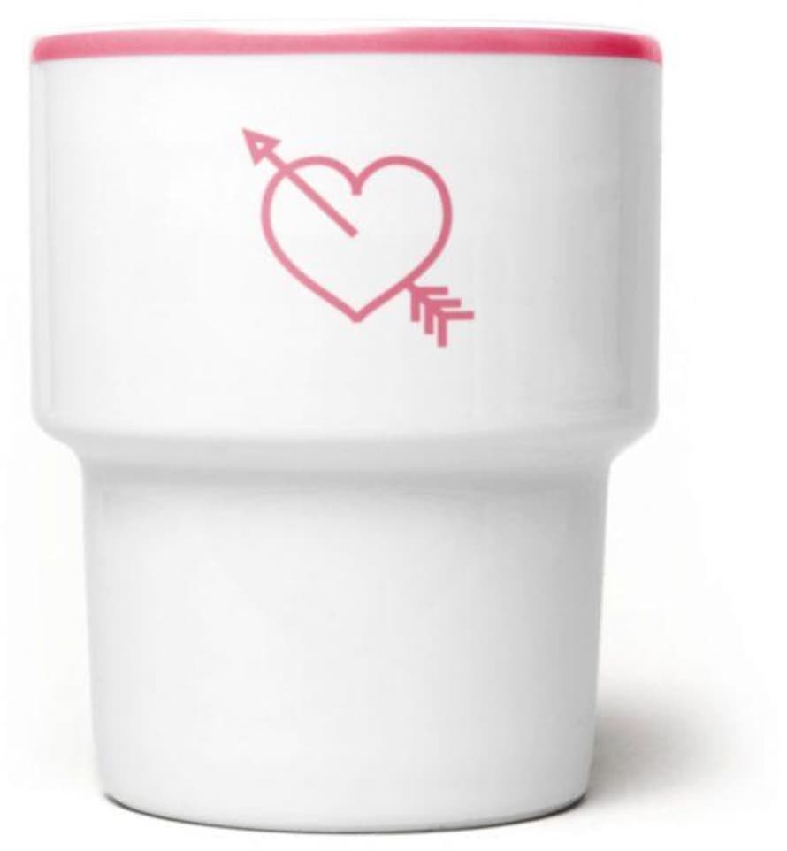 MAMSAM Pink Pierced Heart Mug