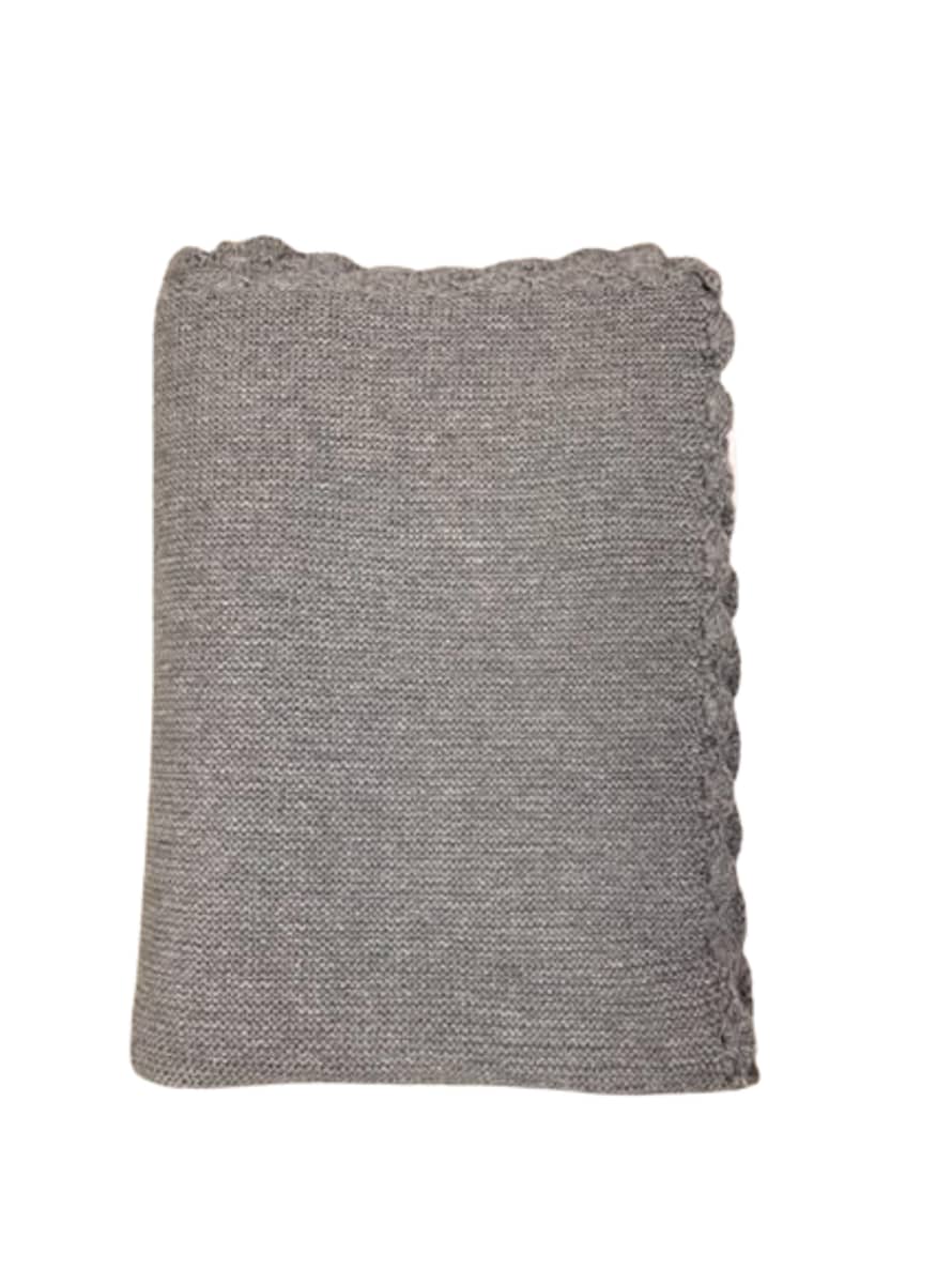 Cote Table Cotton Knitted Grey Blanket