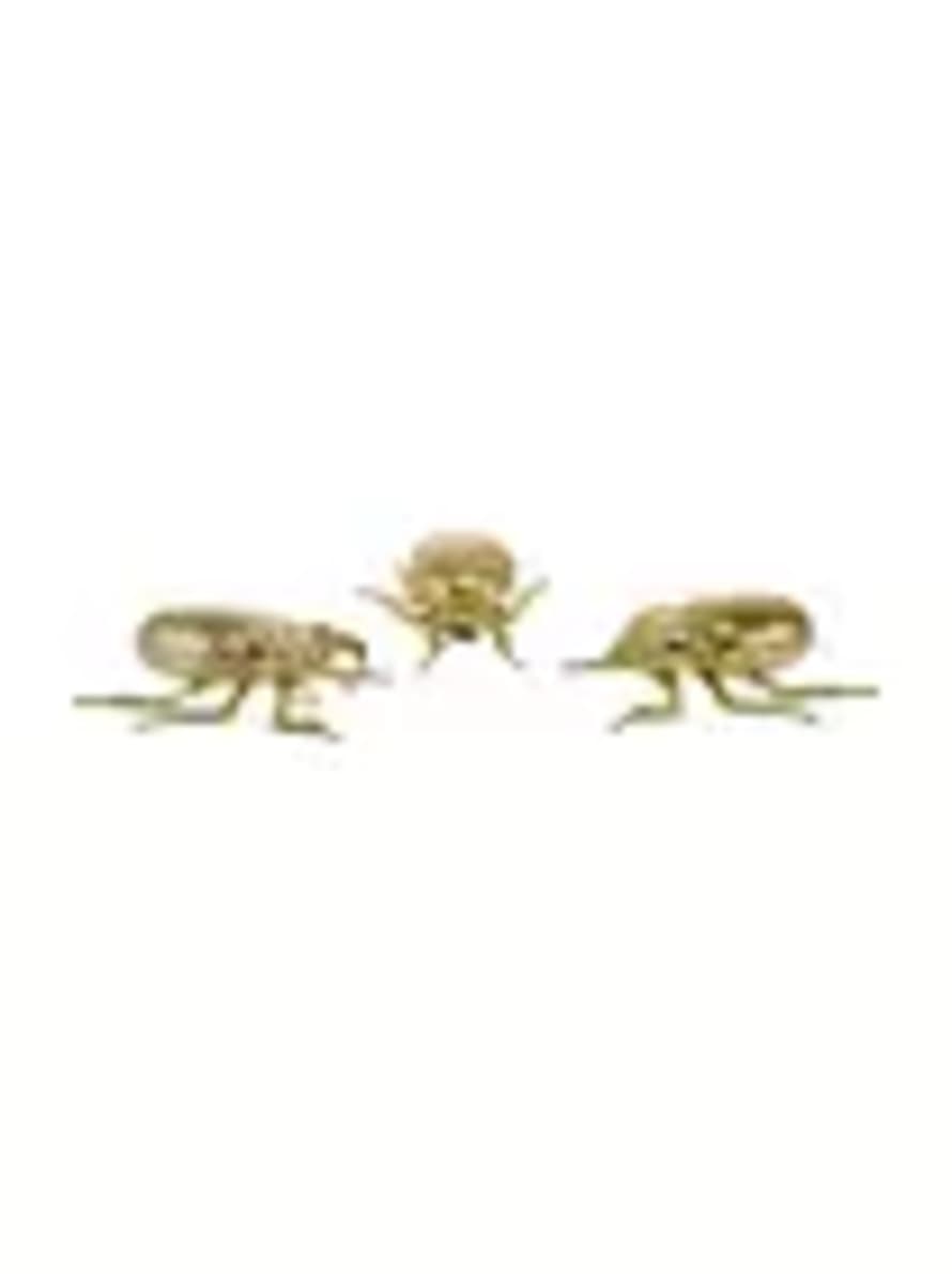 Set of 3 Decorative Gold Beetles