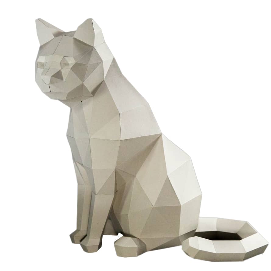Papercraft World 3D Papercraft Model Art Diy Kit | White Cat