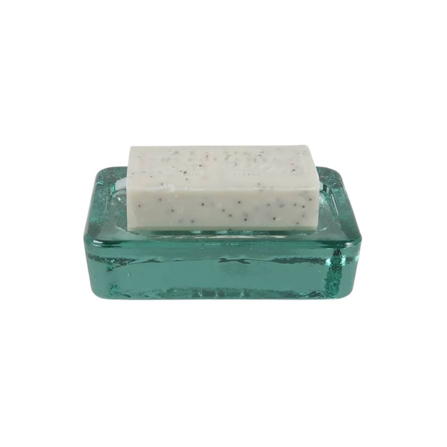 Black Bough Recycled Glass Soap Dish and Bar of Soap