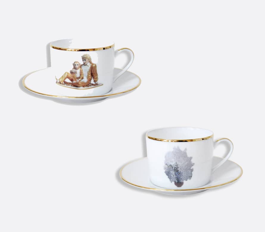 Bernardaud Two Set of  Banality Series Jeff Koons Tea Cup and Saucer