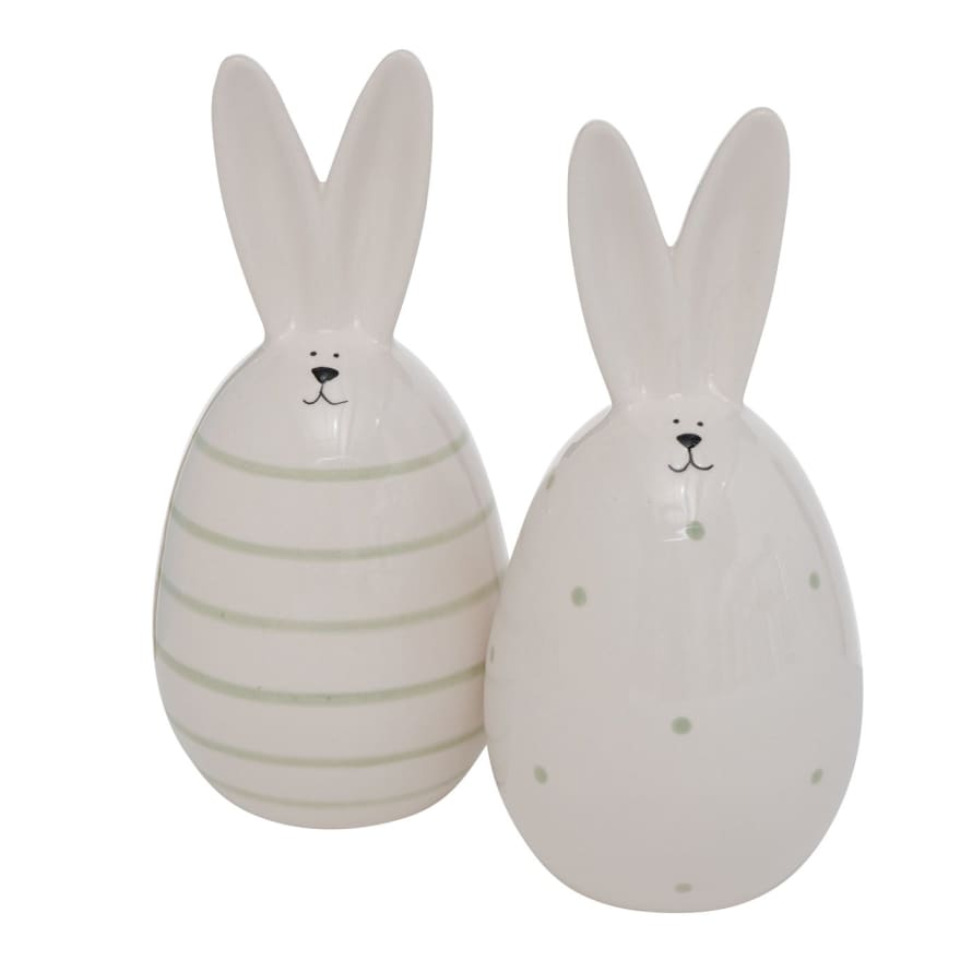 &Quirky Easter Egg Bunny : Green Striped or Dotty